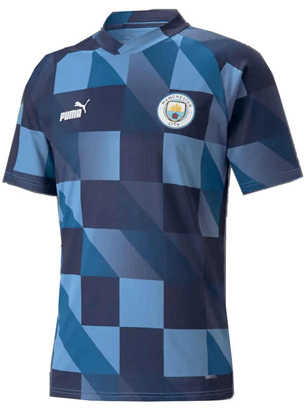 Manchester City maillot d'avant-match uniforme de football kit de football bleu pour hommes haut maillot de sport 2023-2024